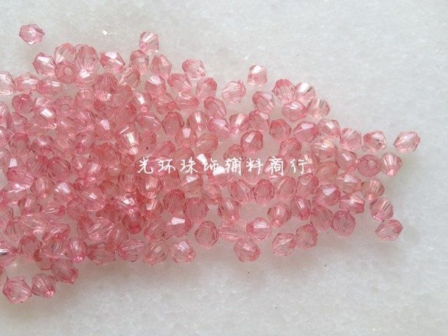 diy压克力散珠 4mm双尖透明染桃红色亚克力珠 服装辅料 饰品材料,饰品/流行首饰/时尚饰品新,其他DIY饰品配件,淘宝优惠券,粉丝福利购,淘宝优惠卷