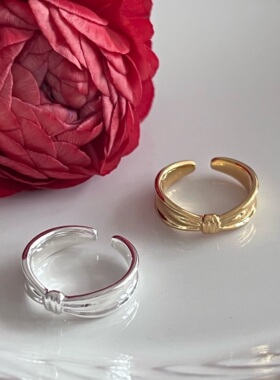 MG SHOPTIME小众设计复古风几何打结开口戒指指环