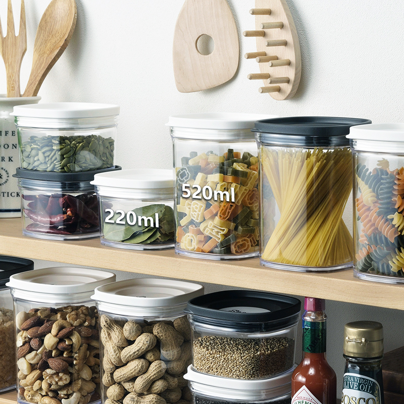 inomata日本进口厨房塑料x密封罐食品柜防潮五谷储物罐香料收纳盒