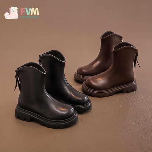 FVM女童马丁短靴秋冬加绒洋气