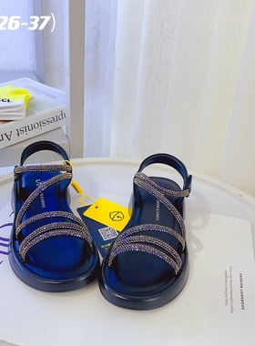 可爱女童凉鞋2023夏新款儿童水钻亮片女孩时尚公主露趾凉鞋82078