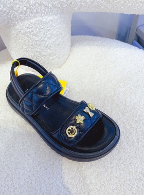 可爱时尚儿童夏季2023新款魔术贴露趾软底防滑韩版休闲凉鞋81332