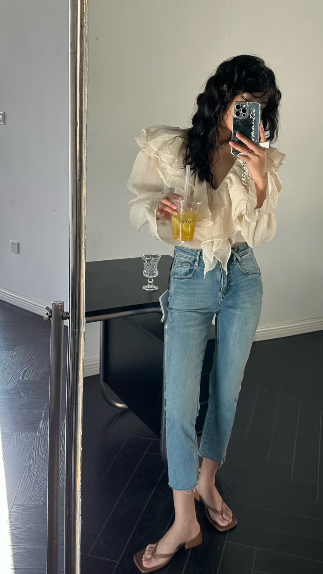 特价佐娜55793牛仔裤春秋款弹力显瘦修身烟管裤九分裤毛边女裤