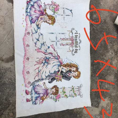 议价A beautiful day婚礼主题十字绣成品！尺寸长65