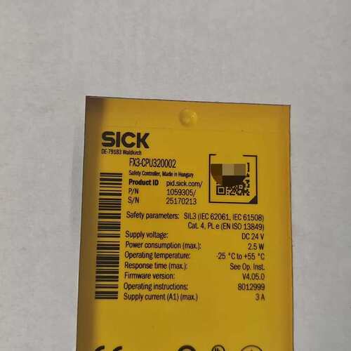 议价SICK西克 FX3-CPU320002 安全继电器 105