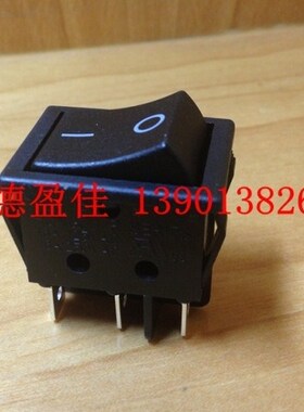 台湾进口宏聚船型开关R-220-C5L-BB 6脚黑色按钮翘板开关
