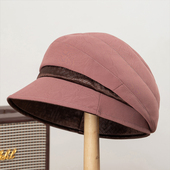 帽子女中老年人妈妈帽春秋天款 布帽奶奶老太太盆帽 贝雷帽短檐薄款