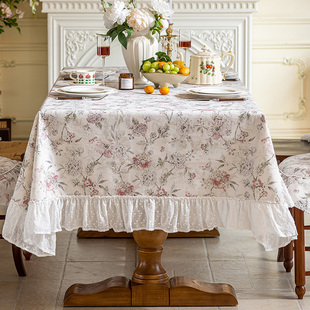 美式 布艺复古风奢华高端田园桌布长方形茶几台布 餐桌布高级感欧式