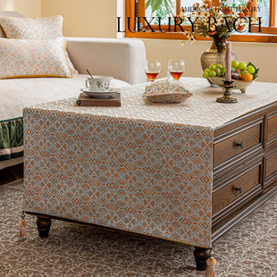 现代简约电视柜布茶几桌布 田园风餐桌边柜台布定制梳妆台盖巾