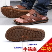 Giày nam mùa hè xu hướng giày da Việt Nam Giày đế xuồng đế xuồng chống trơn trượt - Sandal