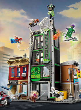 超级英雄蜘蛛侠大战奥氏集团人仔男孩拼装积木玩具儿童礼物76324