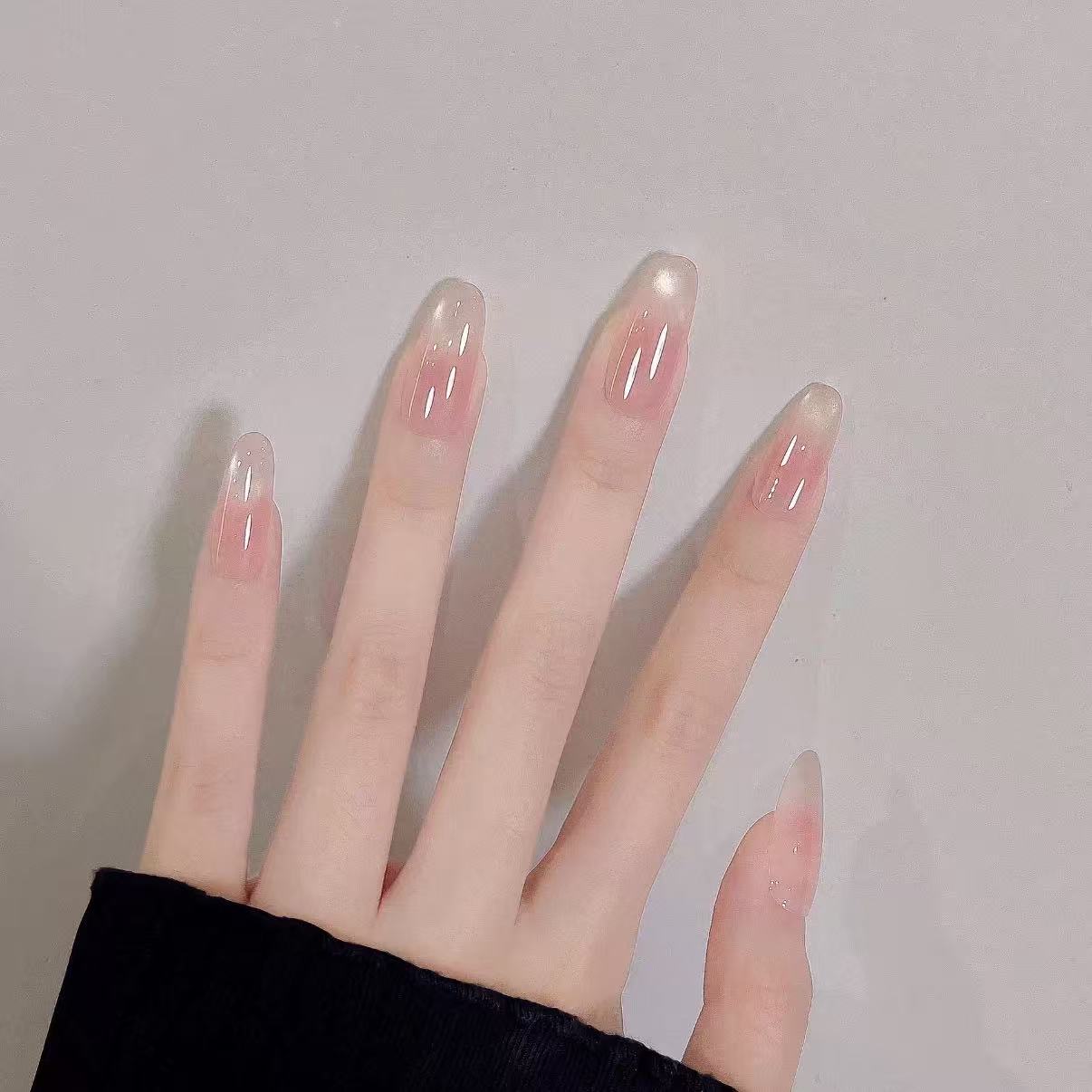 猫眼水玻璃一法式纯手工冰透裸色