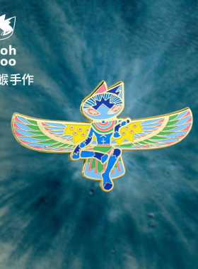 ooohhooo胸针｜荷鲁斯金属镀金仿珐琅徽章猫咪原创设计配饰