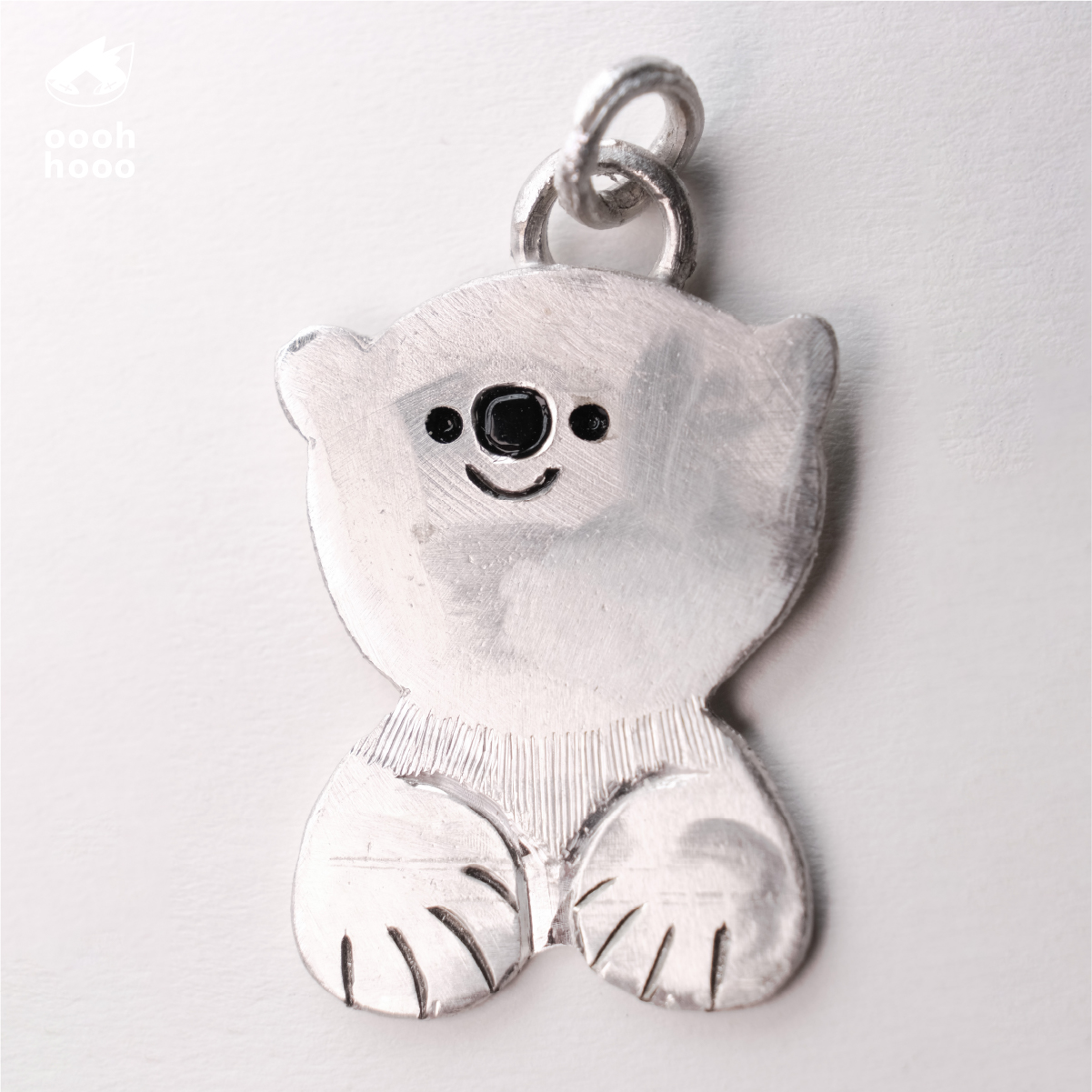 ooohhooo手作小北极熊宝宝吊坠原创设计手工银饰项坠纯银饰品可爱
