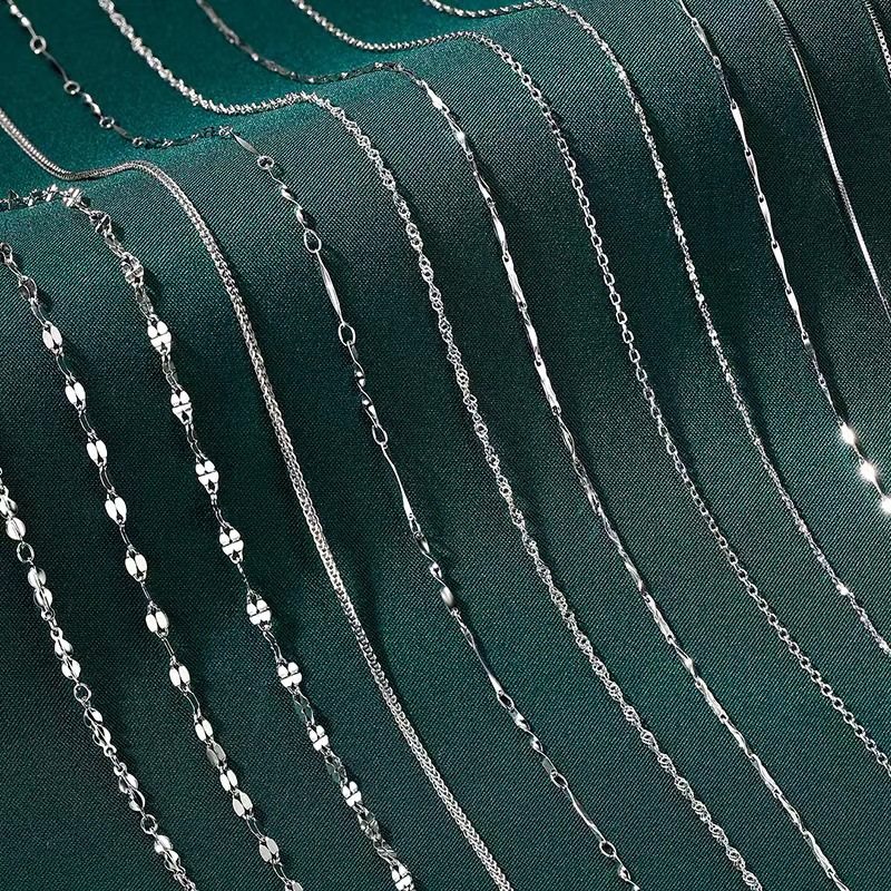 ooohhooo银链子合集|纯银项链简约复古999百搭小众锁骨链足银链子