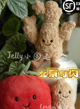 国内现货英国Jellycat趣味生姜 葱 玩偶姜山贝果好事将要发生