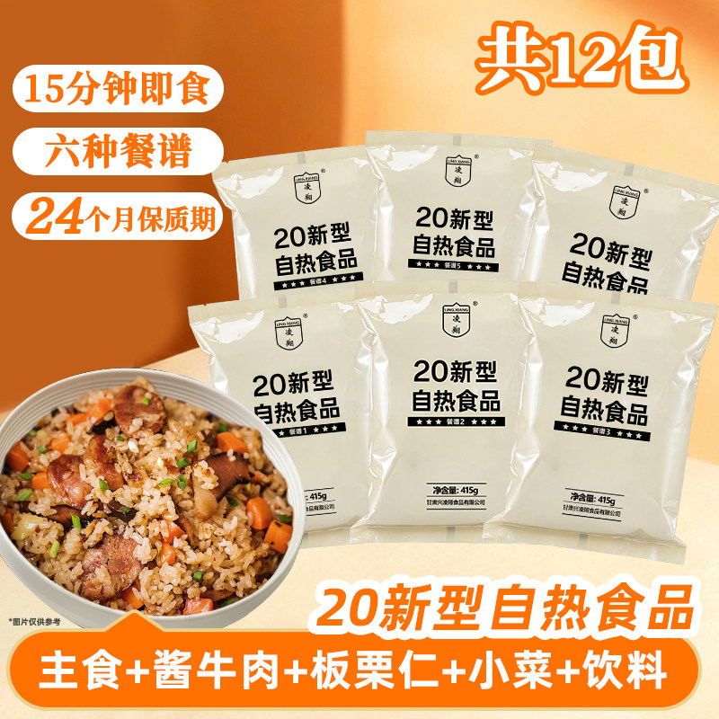 凌翔20新型自热米饭13速食户外应急方便炒饭6种餐普长期储备食品