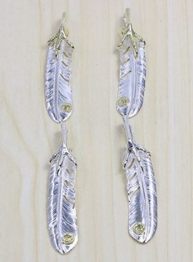 diy朋克风金色鹰爪羽毛饰品吊坠