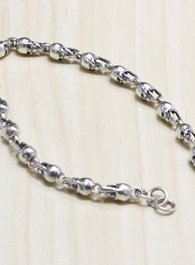 骷髅头纯银朋克风韩版复古细手链