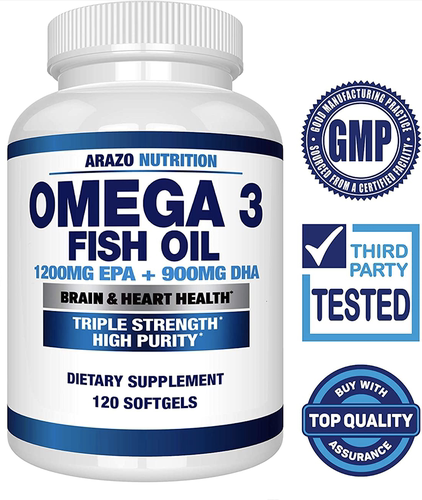 美国ArazoNutritionOmega3FishOil2250mg高含量鱼油120粒