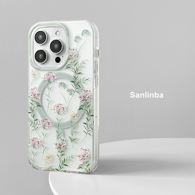 清新花卉植物MagSafe磁吸保护壳