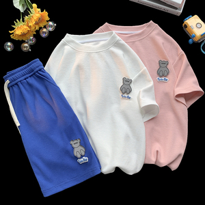 TZ06-P80直播品质情侣华夫格短袖男套装男短裤 T06-P40 DK06-P40图片