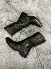 Dark Pioneer Men's Boots Ccp2687P Titanium Alloy Horse Leather Distressed Spiral Zipper Goodyear Chelsea Leather Boots