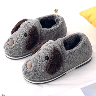 儿童棉拖鞋 男 秋冬女室内家用防滑加绒保暖亲子可爱居家毛绒棉拖鞋