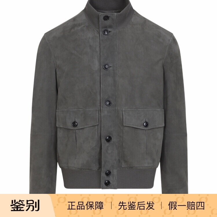 ZEGNA 杰尼亚男士灰色单排扣羊皮衣夹克26早春新款意大利代购正品