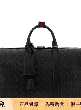 GUCCI 古驰男士emblem 中号真皮旅行健身包 26早春新款意大利代购