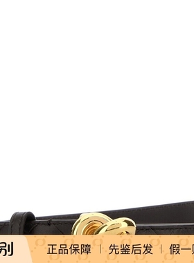 Bottega Veneta 女2cm 黑色真皮编织皮带25早秋新款意大利代购 BV