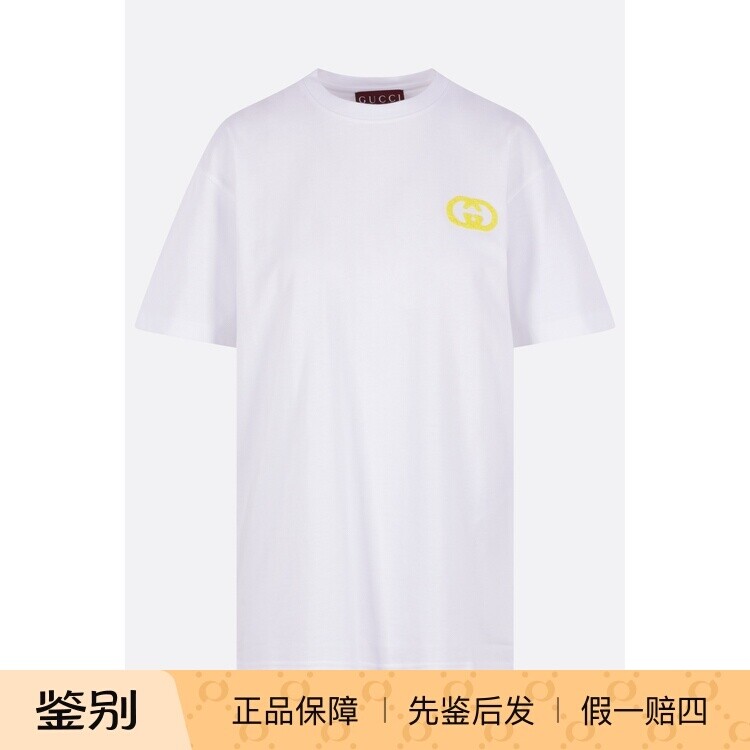 GUCCI 古驰女士刺绣logo短袖圆领棉T恤 26春夏新款意大利代购正品