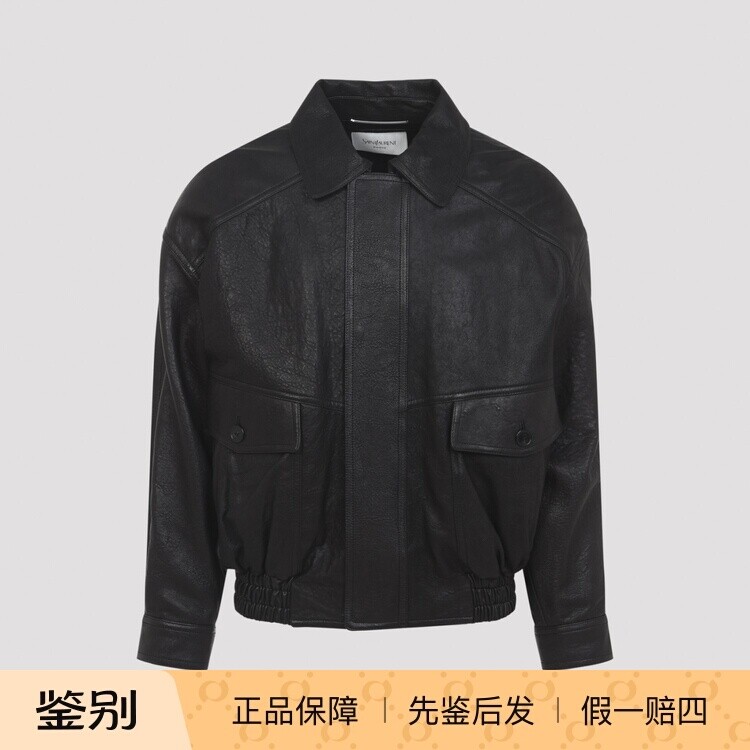 SAINT LAURENT 圣罗兰 YSL 男士黑色皮衣 2026早春新款意大利代购
