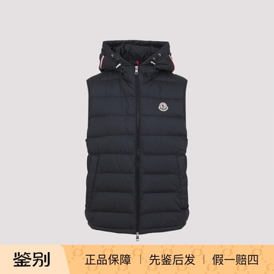 MONCLER盟可睐男Marseillan 黑色连帽羽绒马甲26早春新意大利代购