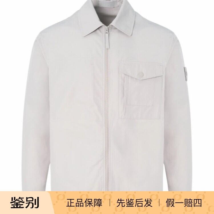 STONE ISLAND石头岛男士灰色ghost 棉质翻领夹克26早春意大利代购