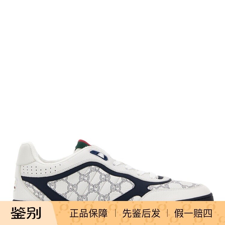 GUCCI 古驰 男士re web 蓝白真皮运动鞋 2026早春新款 意大利代购