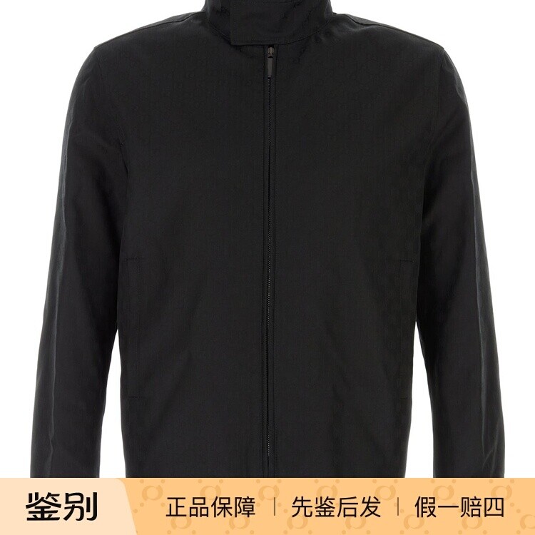GUCCI 古驰男士黑色立领老花短款夹克 26早秋新款 意大利欧港代购