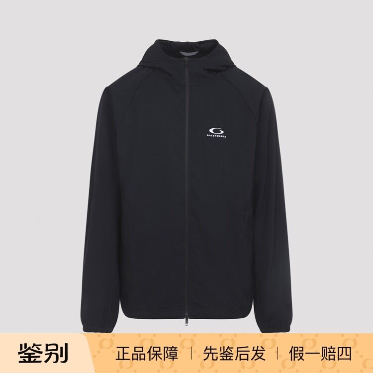 BALENCIAGA 巴黎世家男士黑色尼龙防风夹克 26早春新款意大利代购