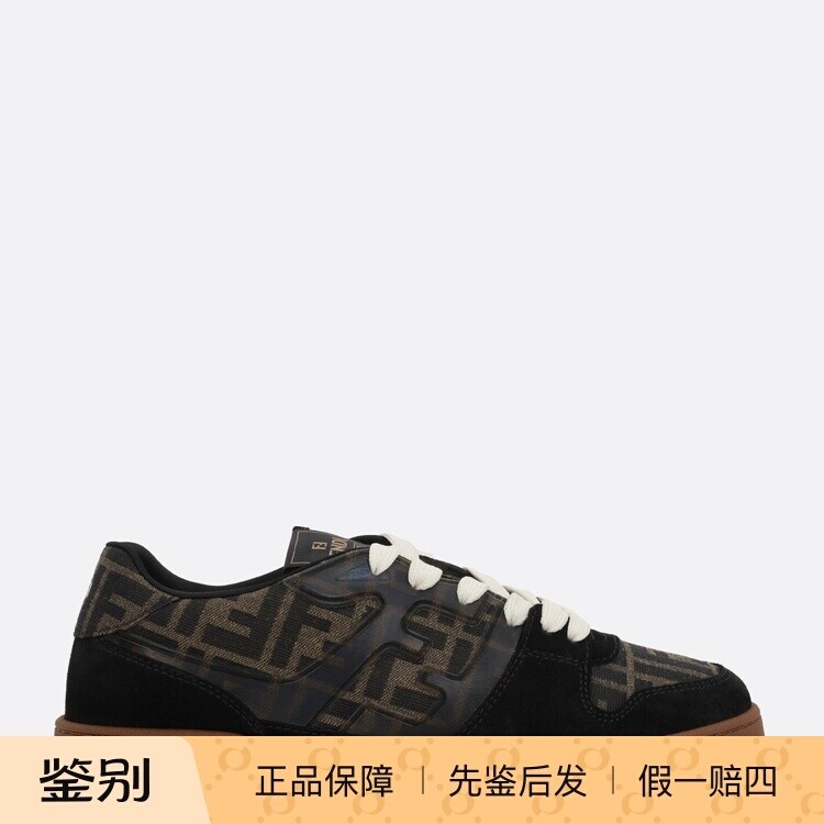 FENDI 芬迪 男士棕色match老花拉链运动鞋 26早春新款 意大利代购