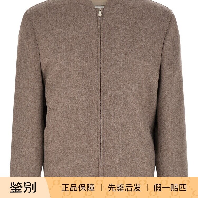 Brunello Cucinelli 男士灰色羊绒飞行员BC夹克 26早春意大利代购