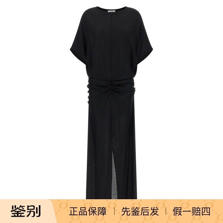 THE ROW 黑色Delyra 圆领短袖连衣裙  26早秋新款 意大利代购正品