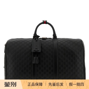 GUCCI 古驰男士emblem 大号真皮旅行健身包 26早春新款意大利代购