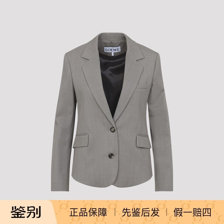 LOEWE 罗意威女士米色腰带细节羊毛西服外套26早春新款意大利代购
