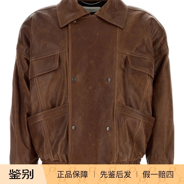 SAINT LAURENT 圣罗兰YSL 男士做旧皮衣 2025秋冬新款 意大利代购
