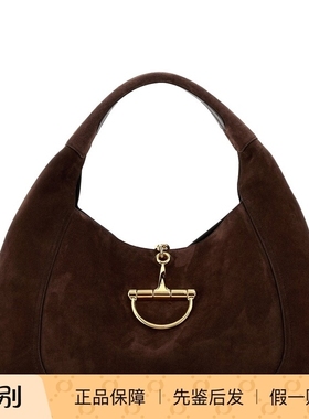 GUCCI 古驰女士maxi softbit棕色麂皮腋下包26早春新款意大利代购