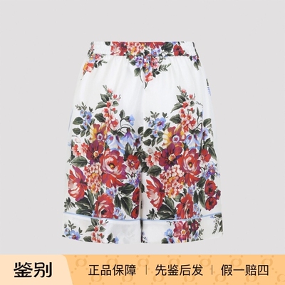 DOLCE & GABBANA 女士真丝印花DG短裤  26早春新款意大利代购正品