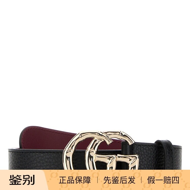 GUCCI 女士3cm 黑色竹节GG MARMONT皮带腰带25秋冬新款意大利代购