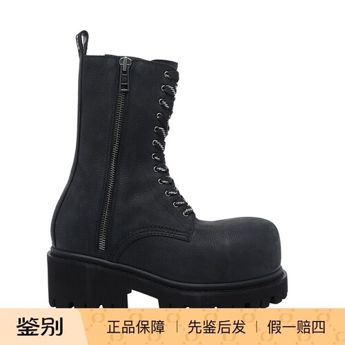 BALENCIAGA 巴黎世家男士stomper真皮做旧中筒靴25秋冬意大利代购