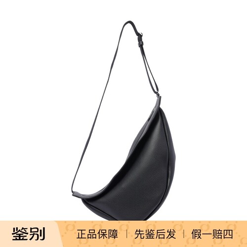 THE ROW 女士大号slouchy banana 黑色真皮香蕉单肩包 意大利代购