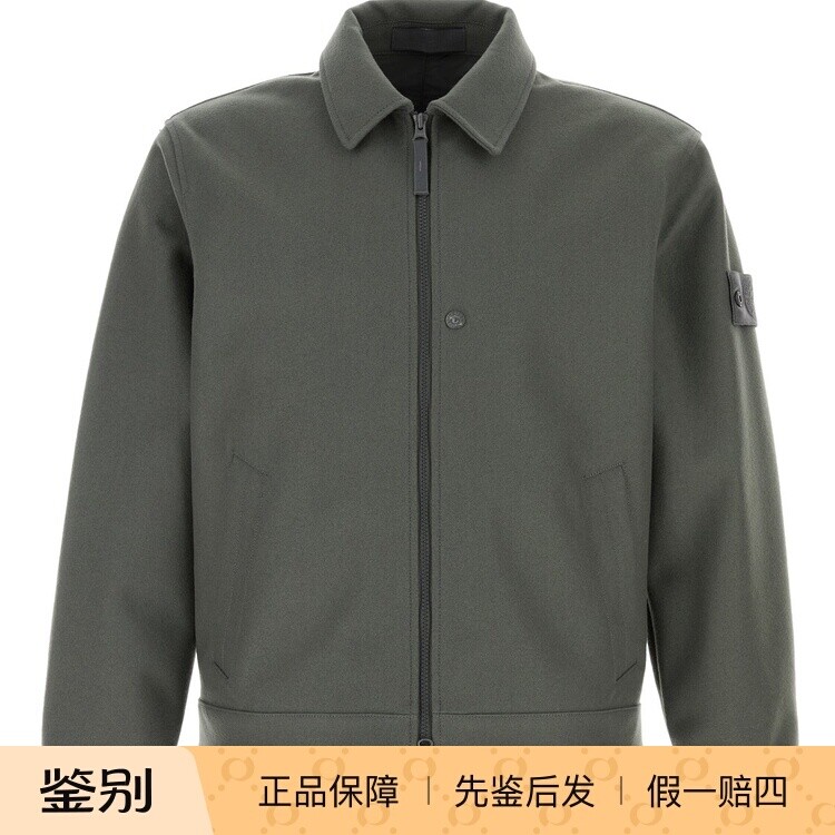 STONE ISLAND石头岛男士灰色ghost 毛呢夹克25秋冬新款意大利代购